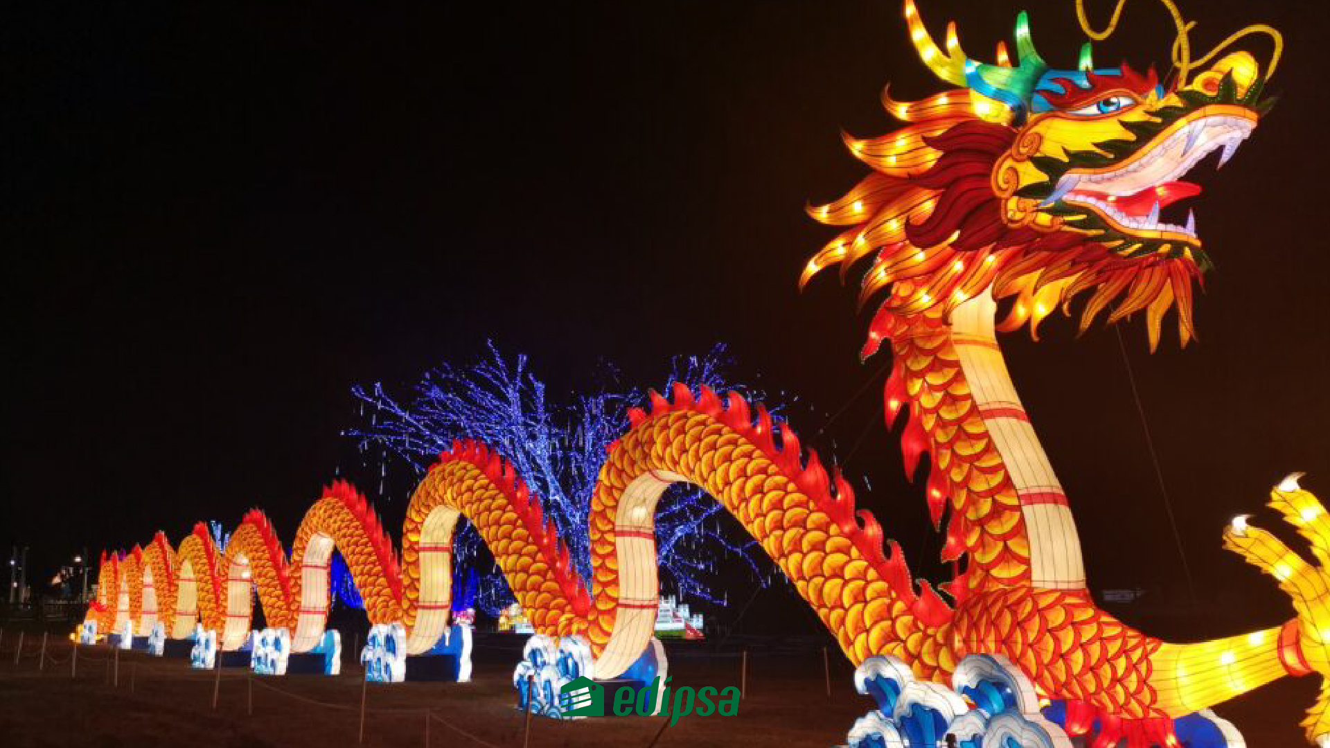 Dragon de luces en el festival de luces chinas